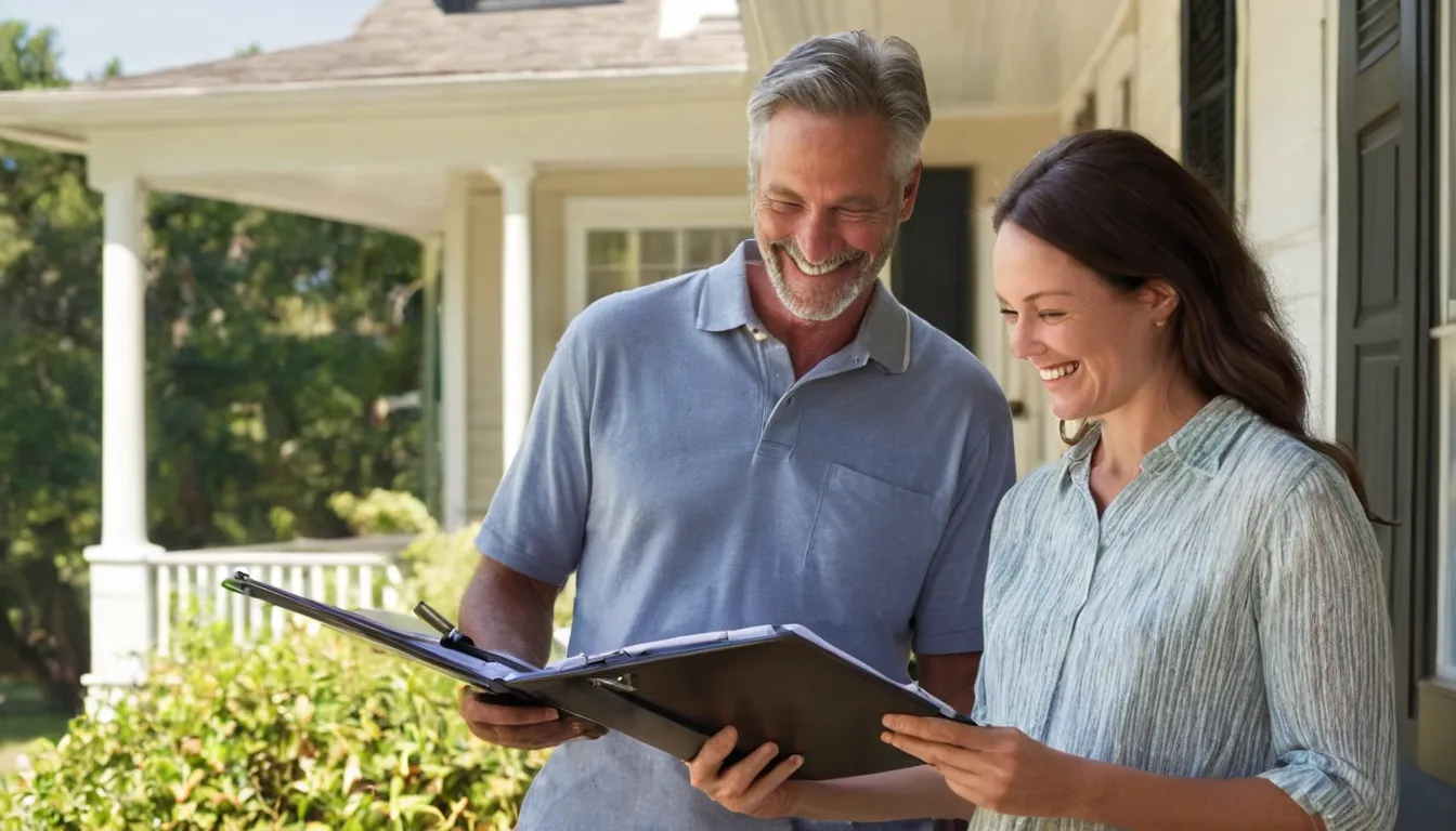 A homeowner reviewing a written quote with a local provider